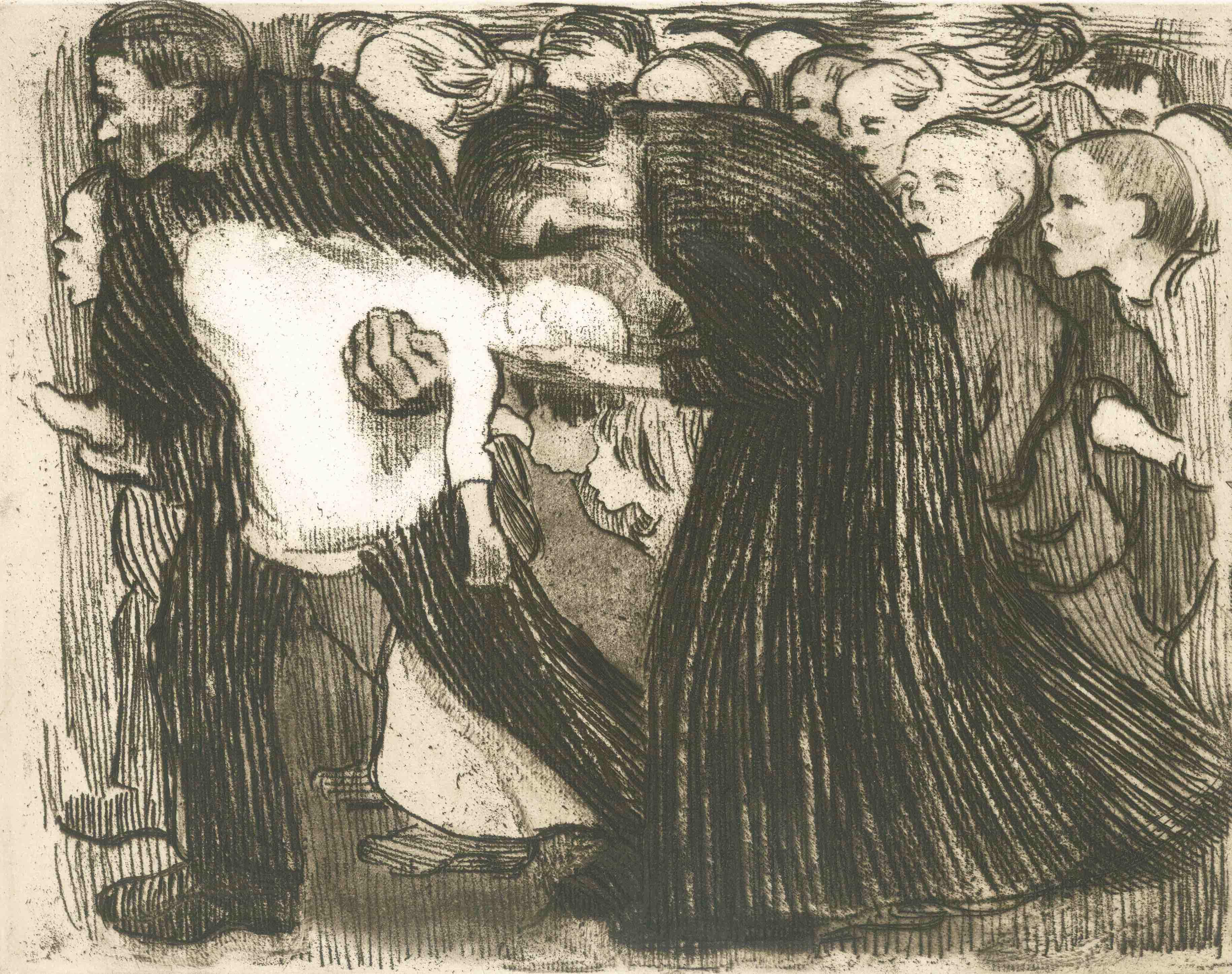 珂勒惠支《碾死》铜板蚀刻版画25×31.8cm 1910 图片由无用空间提供