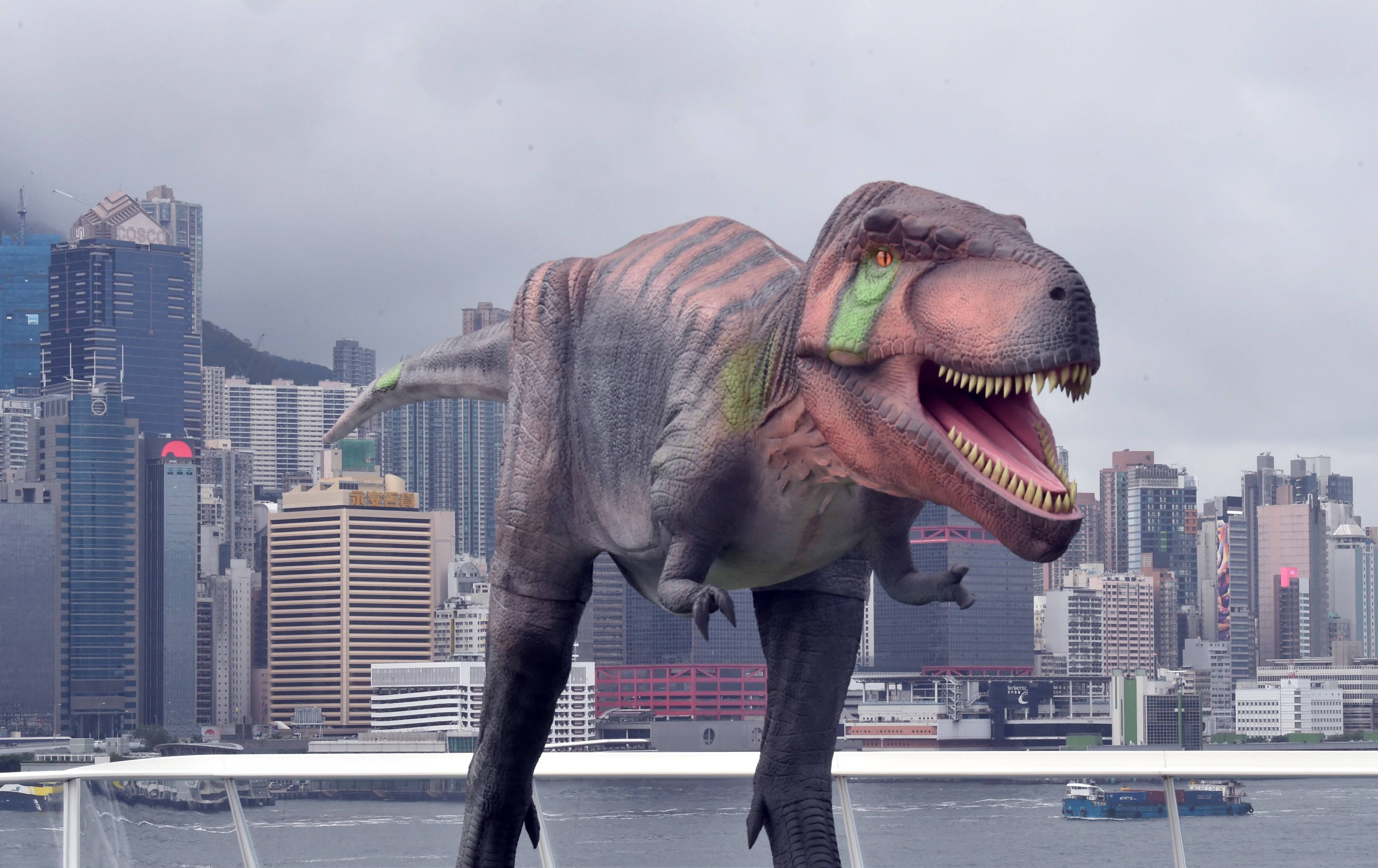 46米高暴龙37米高剑龙登陆香港海港城惟妙惟肖令人震惊