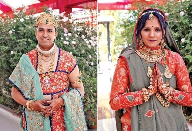 印度古吉拉特邦一对富豪夫妇在22日宣誓出家 图源：印媒