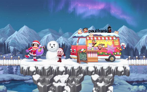 在《彩虹岛》游戏中加入的“Paul Frank Tea”茶饮店