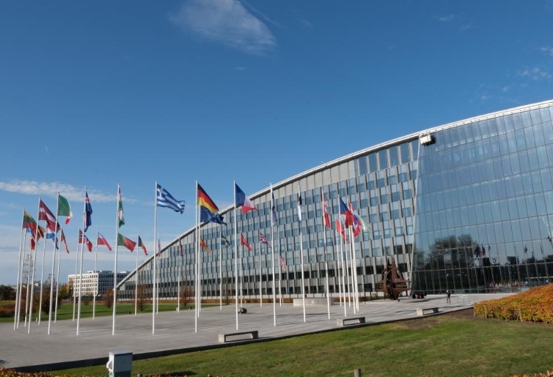 位于比利时首都布鲁塞尔的北约总部大楼。（新华社）