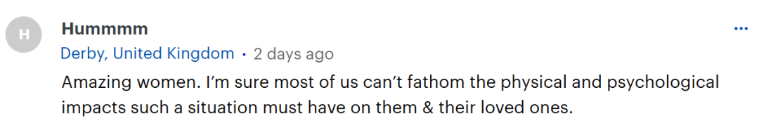 了不起的女性。我确信我们大多数人都无法理解这样一种状况，不能理解这种情况必定会给她们以及她们所爱的人带来的生理和心理影响。