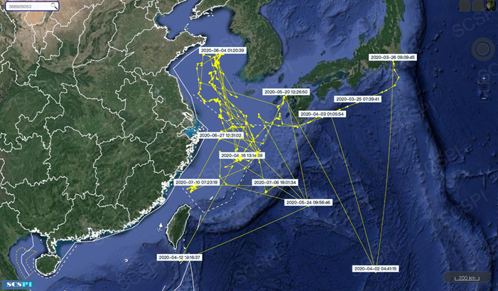 “南海战略态势感知计划”平台发布的“拉斐尔·佩拉尔塔”号驱逐舰活动轨迹