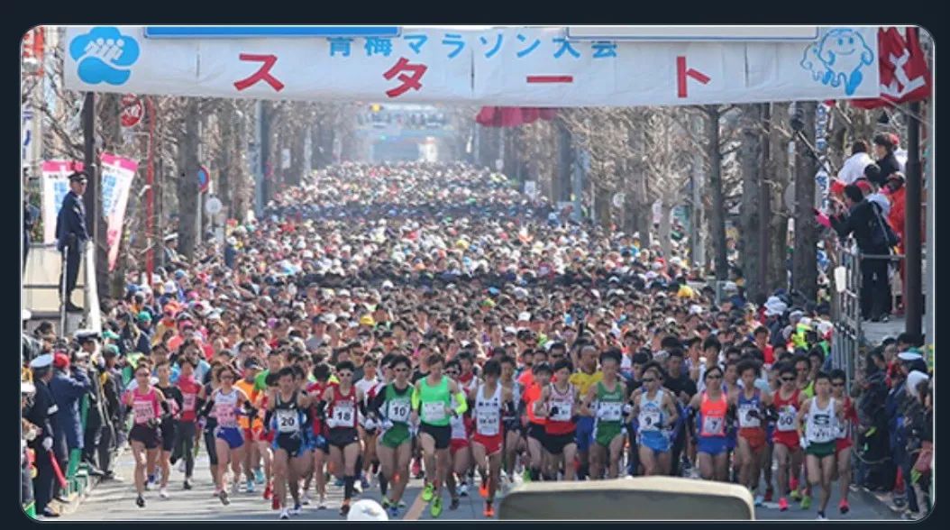 图为东京青梅马拉松现场，图源：网络