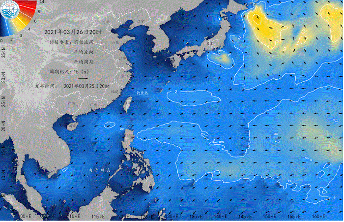 國家海洋預報臺未來一週黃海和東海海域有較大範圍的中到大浪過程