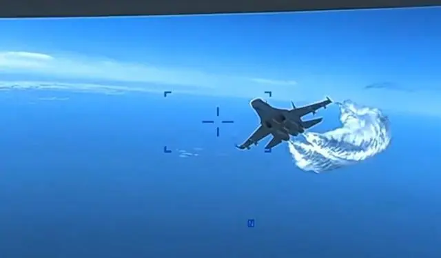 美方此前公布关于“黑海坠机”事件的视频画面。