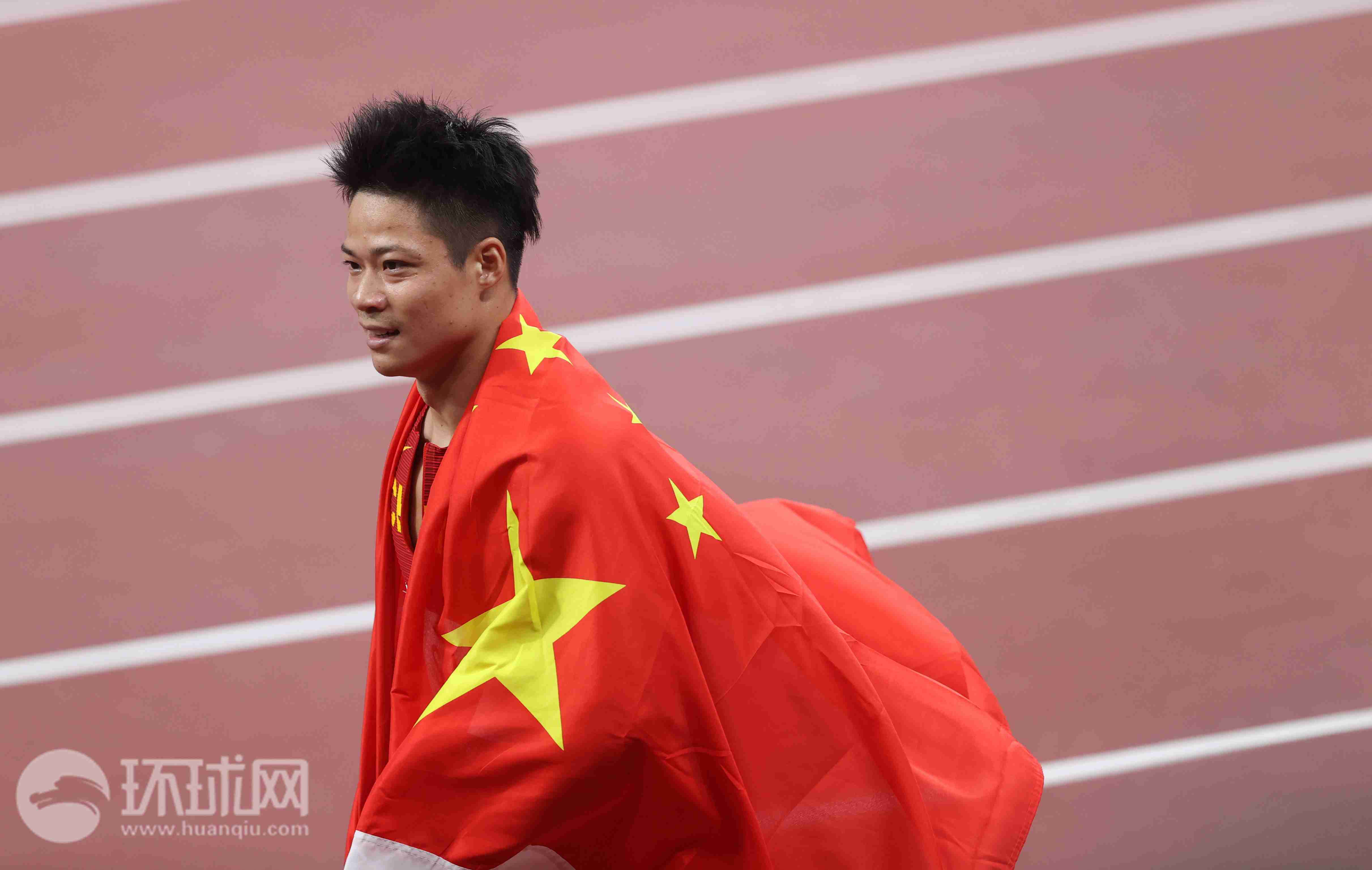 东京奥运会男子百米大战中，中国运动员苏炳添获第6的成绩。崔萌 摄