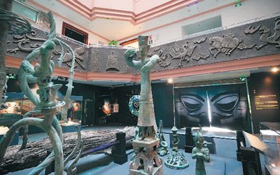 "神秘古蜀国 理解三星堆"展览现场.黄伟兴摄