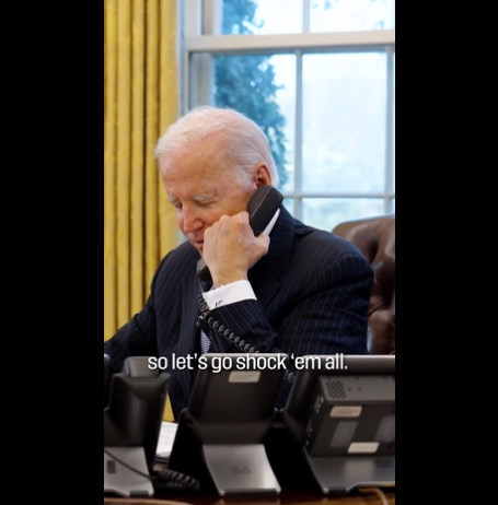 拜登打电话为美国队鼓劲 视频截图