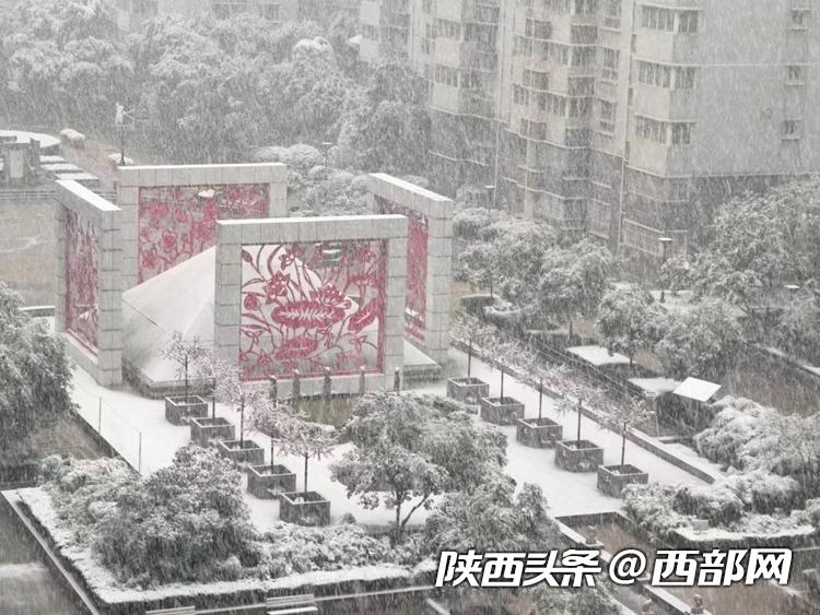 11月11日西安雪景 来源：网友 长安子民