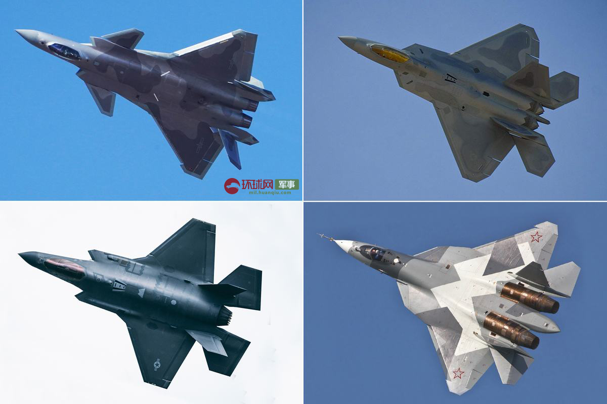 中美俄隐形战斗机“机背照”对比