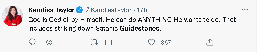 （图为“佐治亚指引石”遭到炸弹破坏的场景以及泰勒随后的发言）