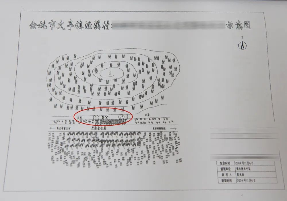 当年侦查人员手工绘制的案发现场图。本文图片由余姚公安提供