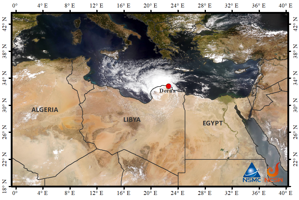 9月10日风云三号D星真彩色合成图   图片来源：国家卫星气象中心