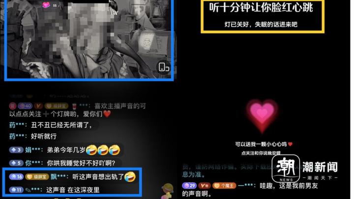 部分虚拟“枕边女友”直播间截图。