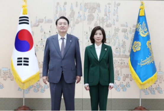 韩国总统尹锡悦和国民力量党要员罗卿瑗 资料图 图自韩媒