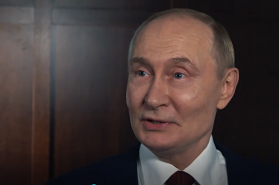 普京在影片中的画面 图源:俄记者扎鲁宾社交媒体账号视频截图