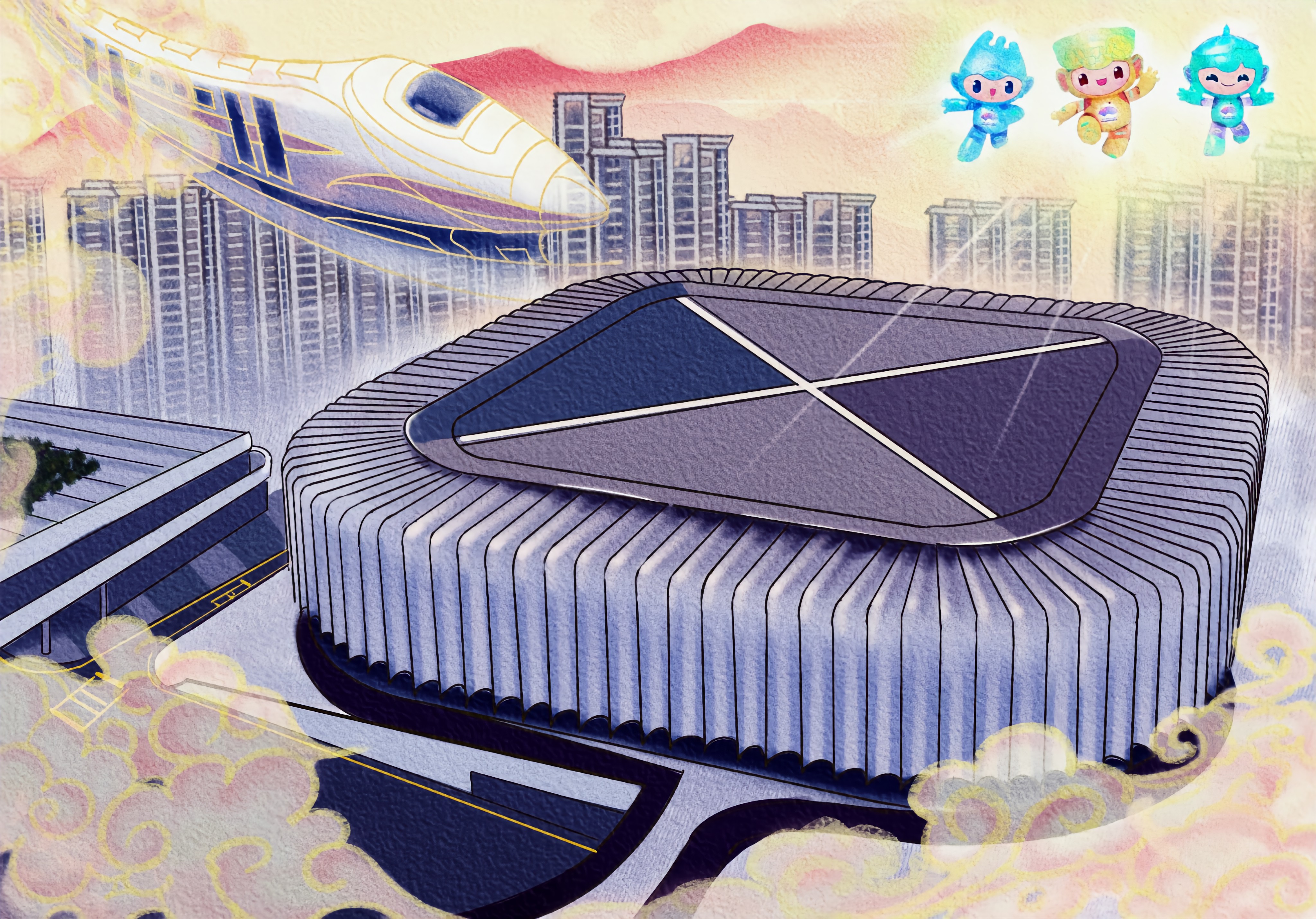 组图漫画杭州亚运共奏心心相融爱达未来和谐乐章