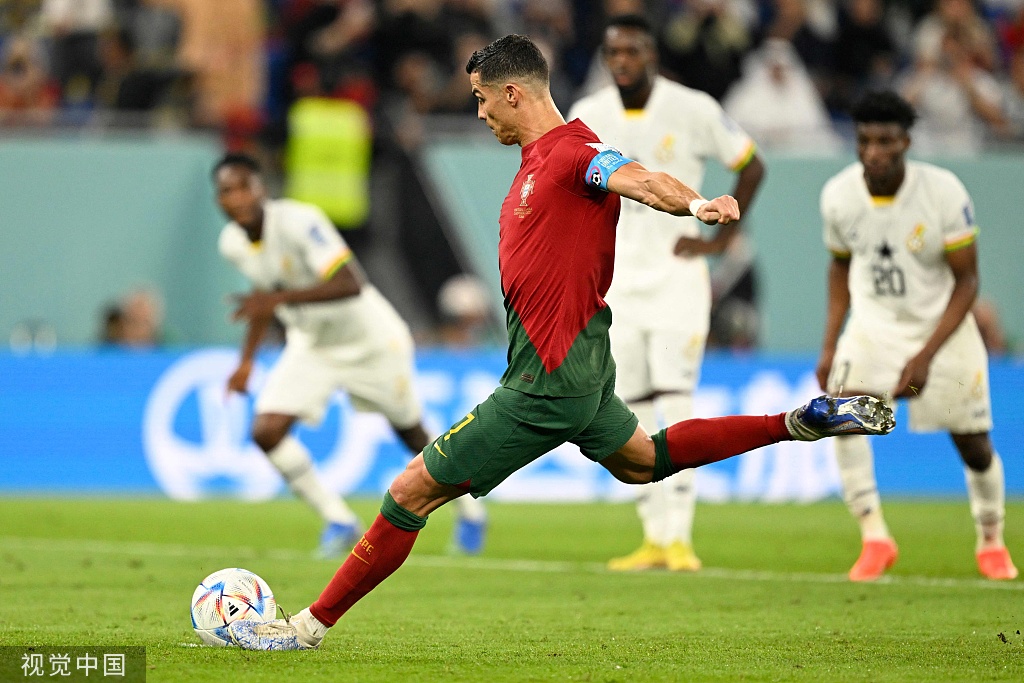 11月24日，卡塔尔，2022男足世界杯分组赛第1轮，葡萄牙国家男子足球队Vs加纳国家男子足球队。（视觉中国）