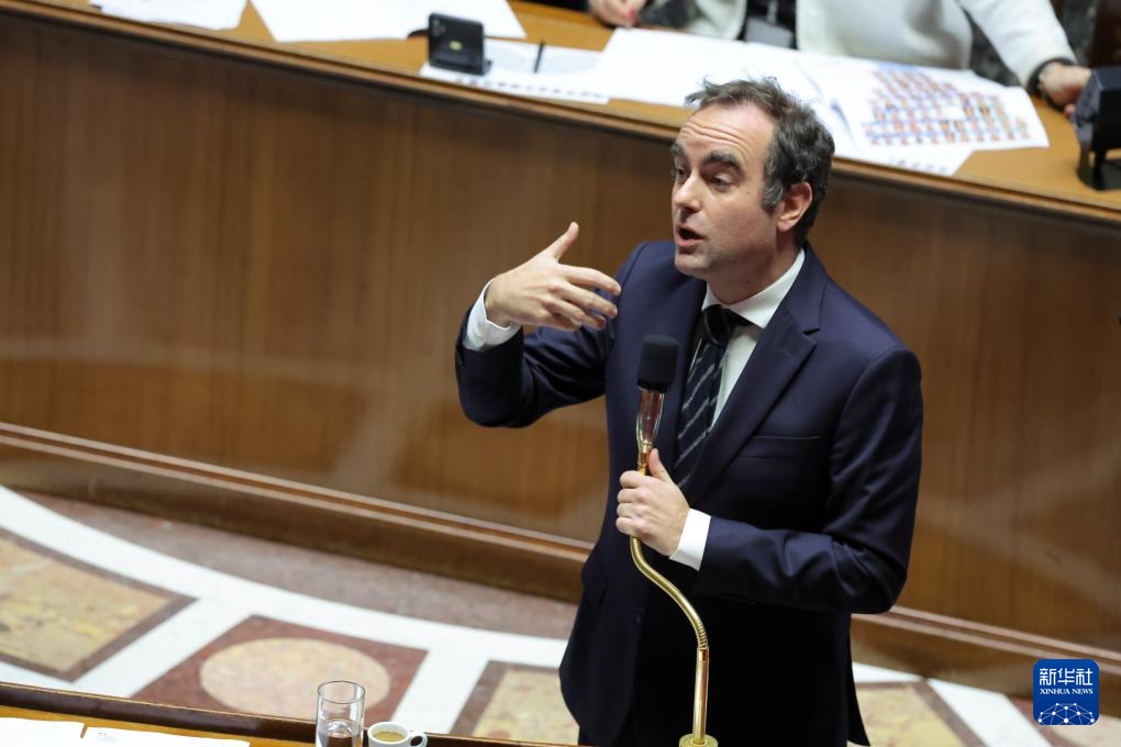 1月14日，在法国首都巴黎，法国总理勒科尔尼在国民议会发表讲话。新华社发（亨利·施瓦茨摄）