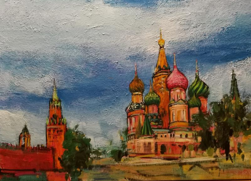 俄罗斯标志性建筑油画《克里姆林宫》 作者:徐里