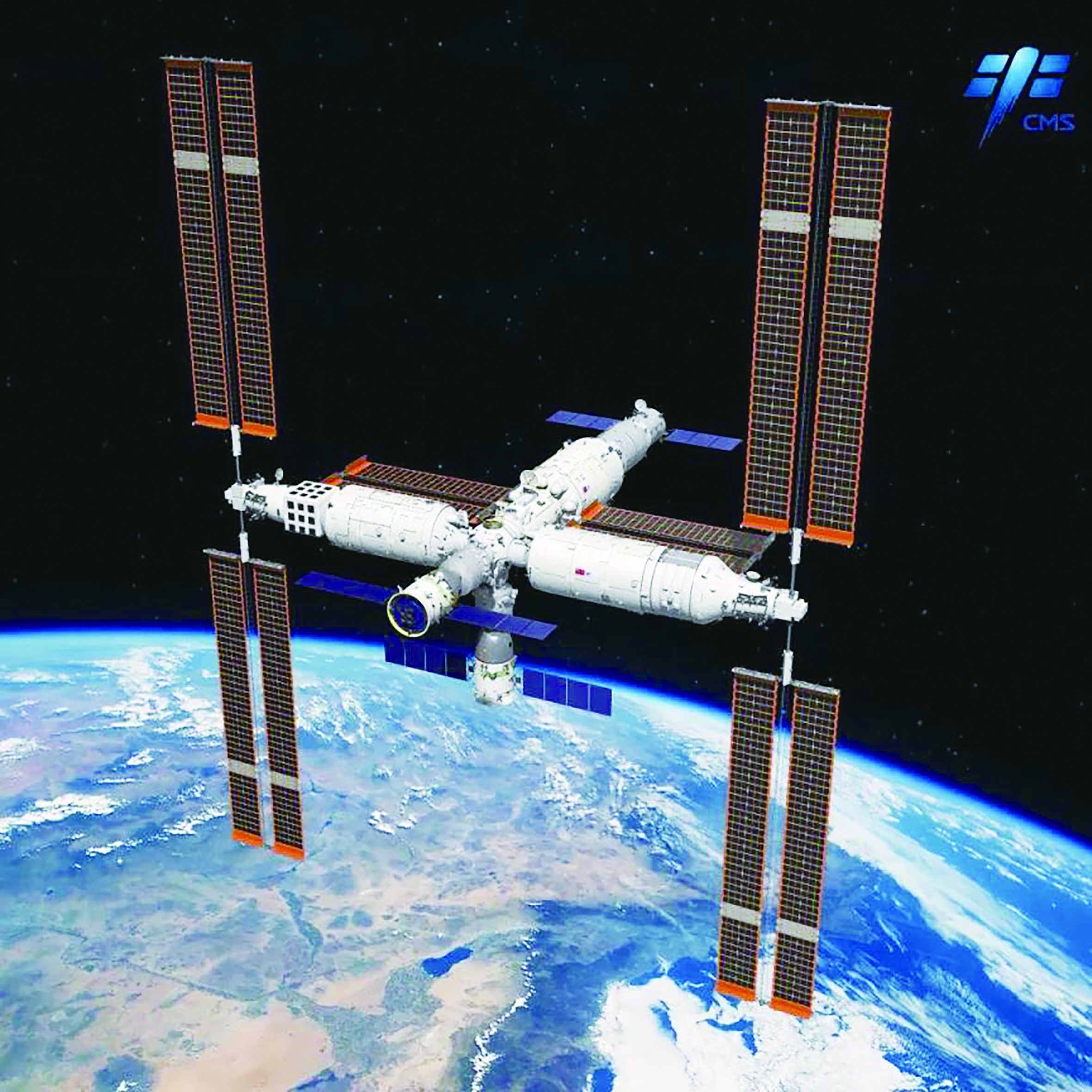 中国空间站组合体效果图(中国载人航天工程办公室)