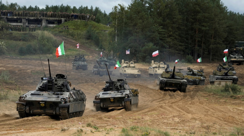 今日俄罗斯报道配图，2021年9月13日，北约在拉脱维亚举行的“银箭”军事演习