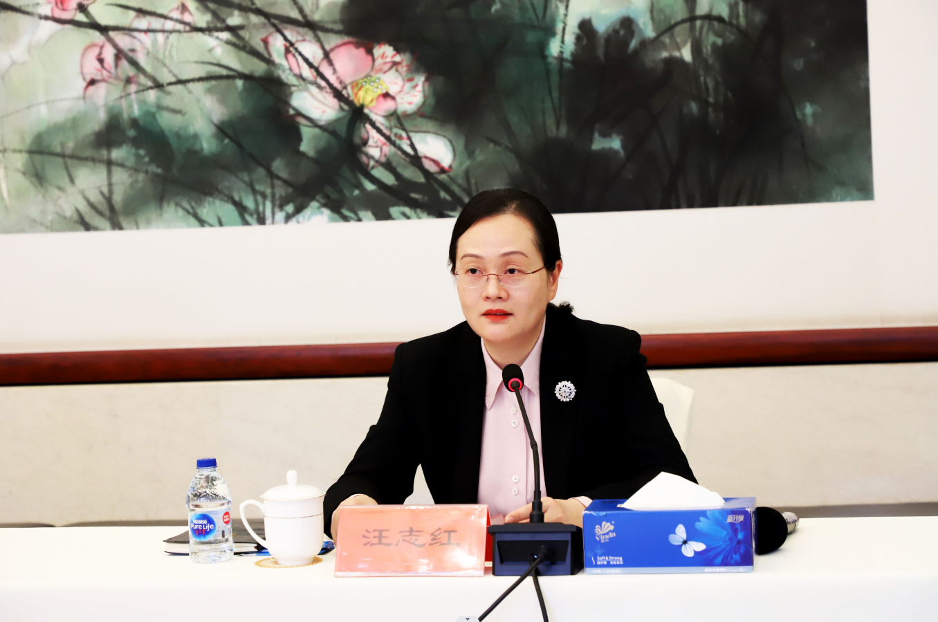 泉州市人民政府副市长汪志红介绍第三届中德科技论坛情况.