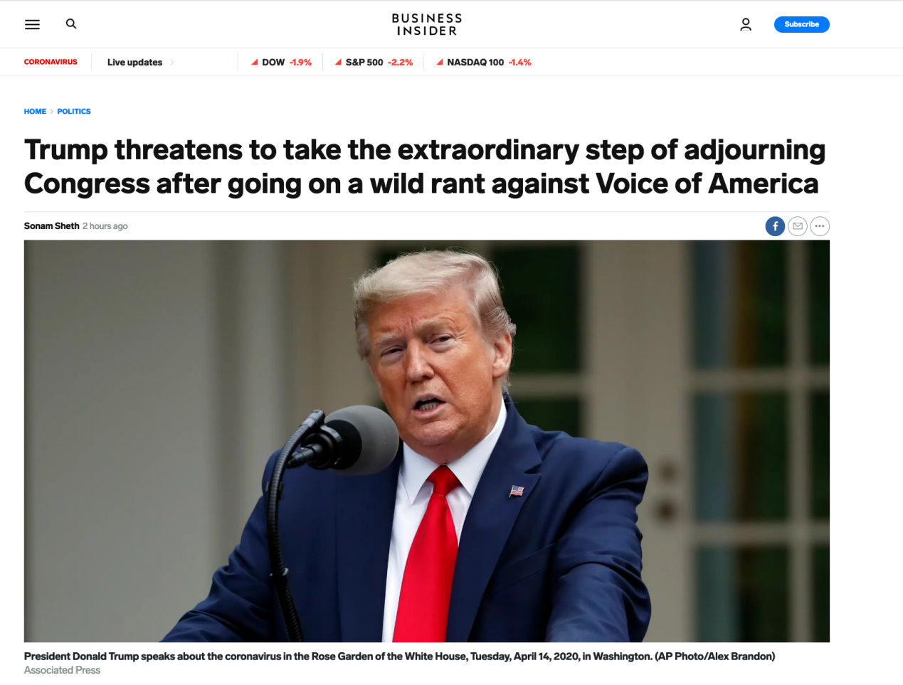 《商业内幕》报道截图