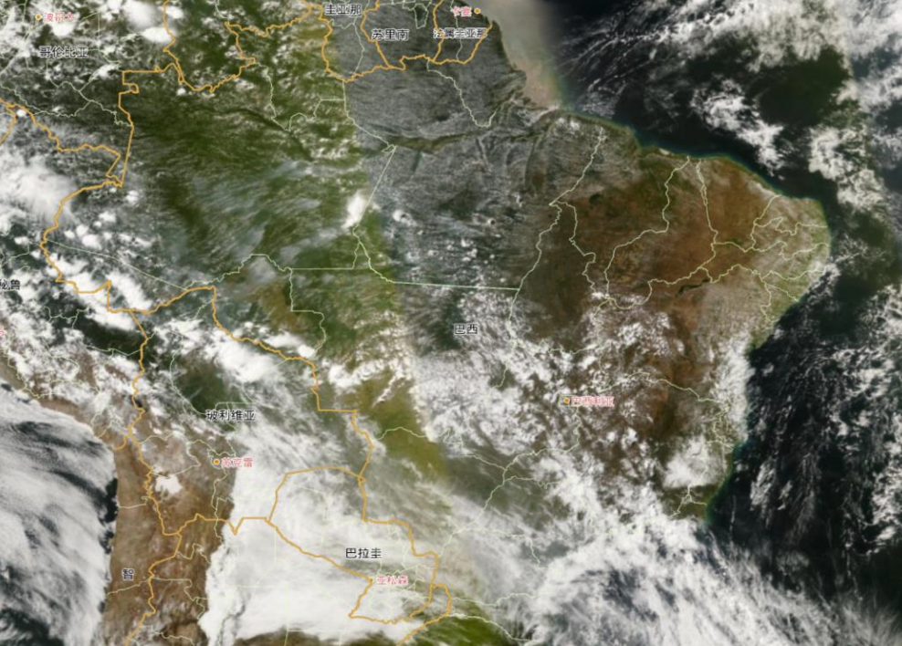 9月5日风云三号D星真彩色影像图    图片来源：国家卫星气象中心