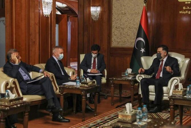 图说：利比亚民族团结政府总理回见意大利国防部长