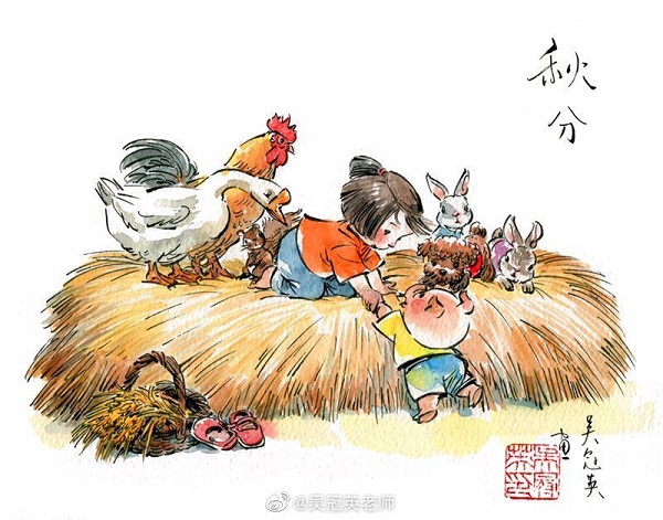 吴冠英手绘二十四节气·秋日节气——秋分 （受访者供图）