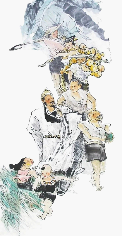 ▲刘运良作《椰子冠图》局部。苏轼《椰子冠》诗云:“天教日饮欲全丝,美酒生林不待仪。自漉疏巾邀醉客,更将空壳付冠师。规模简古人争看,簪导轻安发不知。更著短檐高屋帽,东坡何事不违时!”(图片来源:海南省人民政府网)