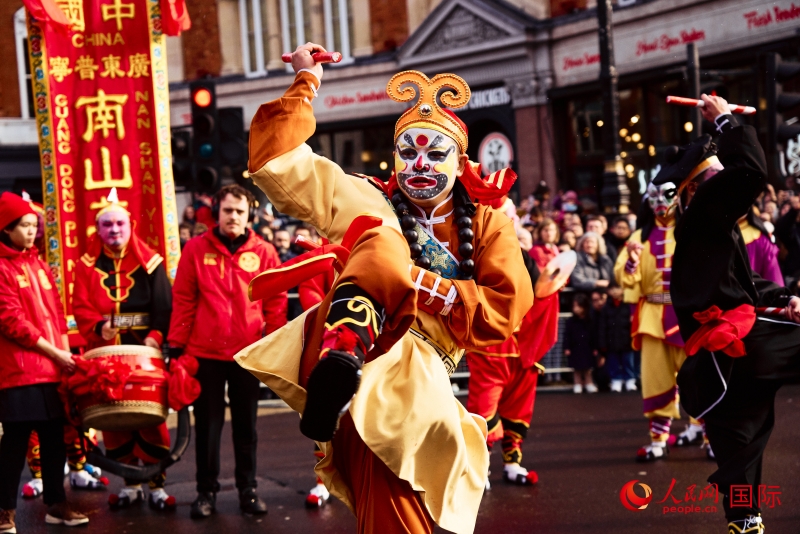 伦敦新春庆典现场。人民网 郭锦标、杨浩鹏摄