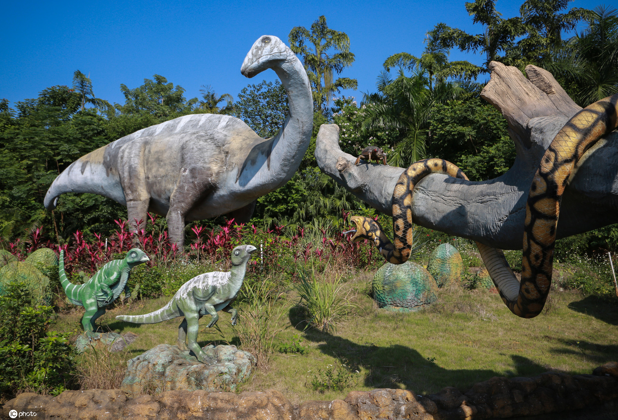 扶绥县岜盆乡附近有一座占地6000亩的大型恐龙主题乐园.