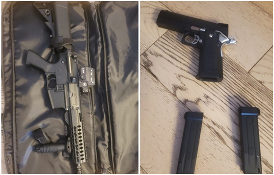 警方检获的长、短气枪。图自香港“东网”