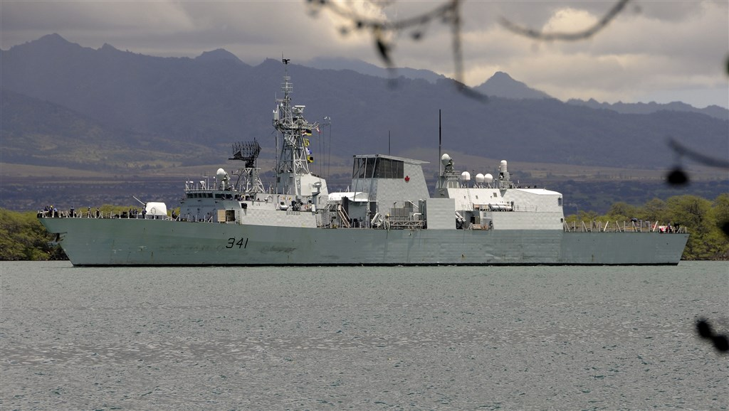 2019年9月，加拿大“渥太华”号巡防舰曾航经台海。（图片来源：台湾“中央社”）