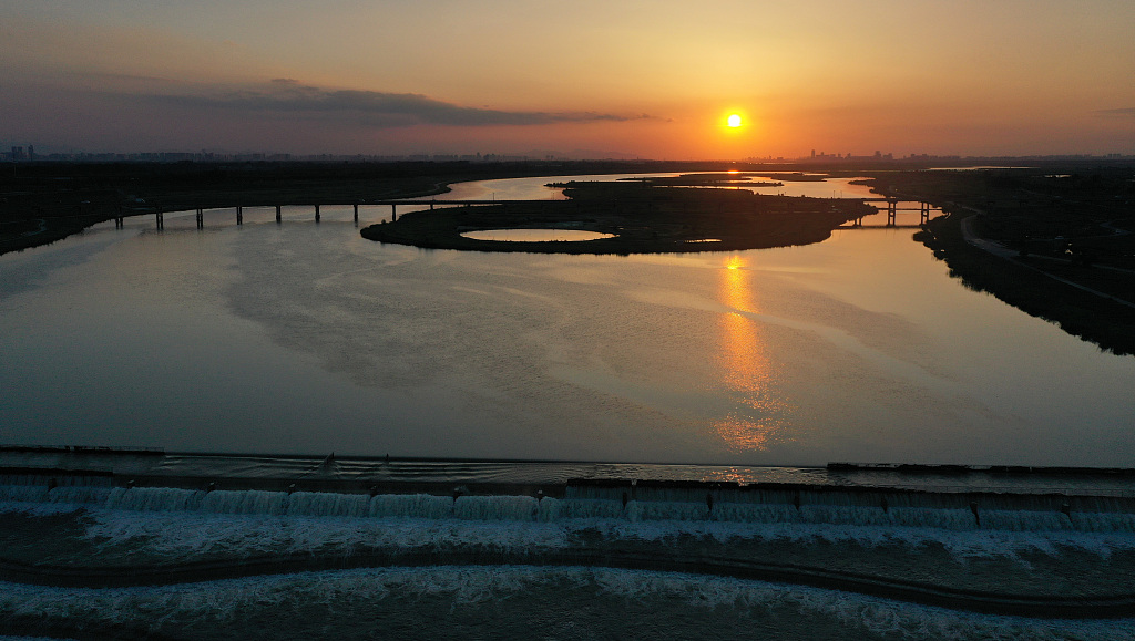 实拍石家庄滹沱河景观