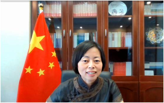 上海合作组织睦邻友好合作委员会秘书长郑薇在活动中致辞