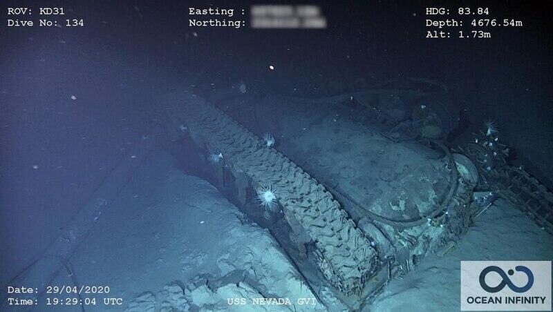 沉入海底的“内华达”号战列舰