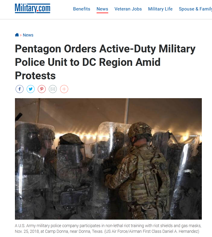 美国军事网站（Military.com）报道截图