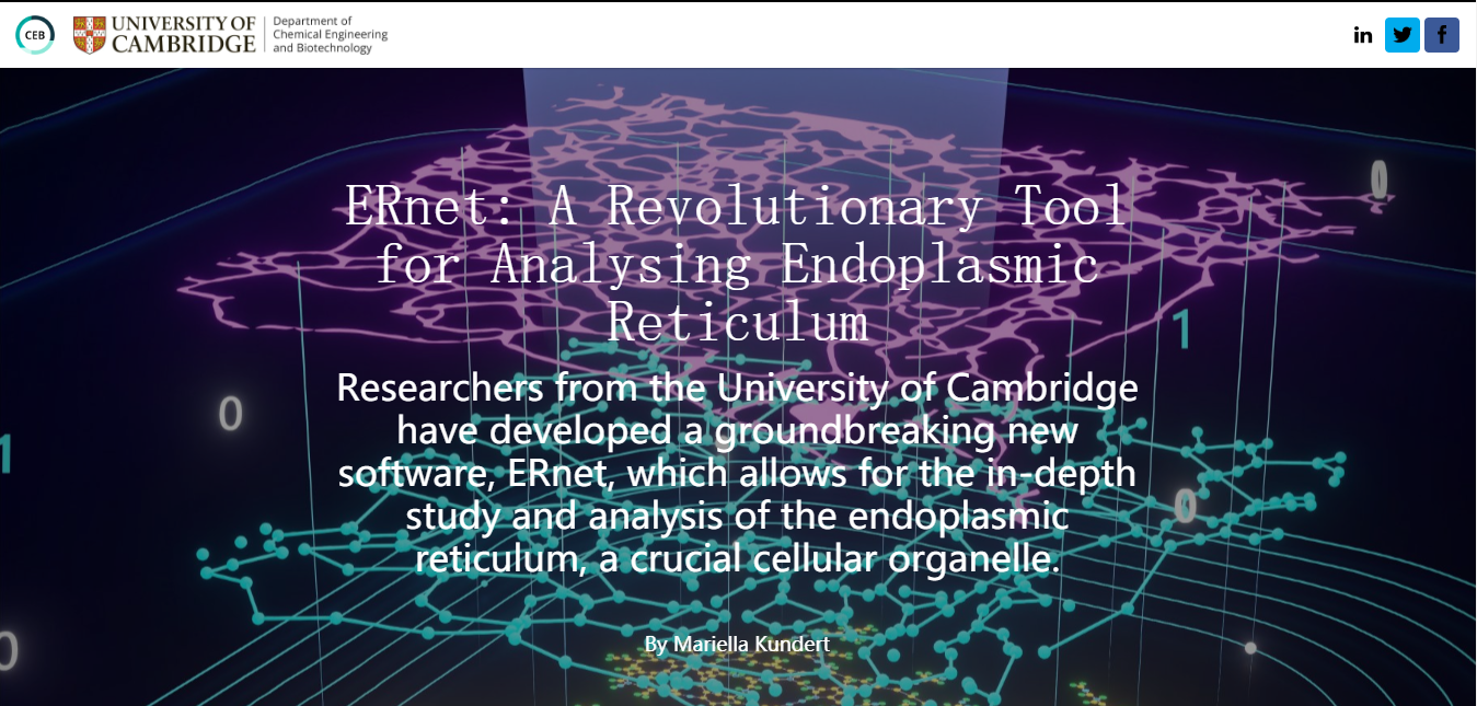 劍橋大學化工與生物技術系官網(wǎng)主頁報道