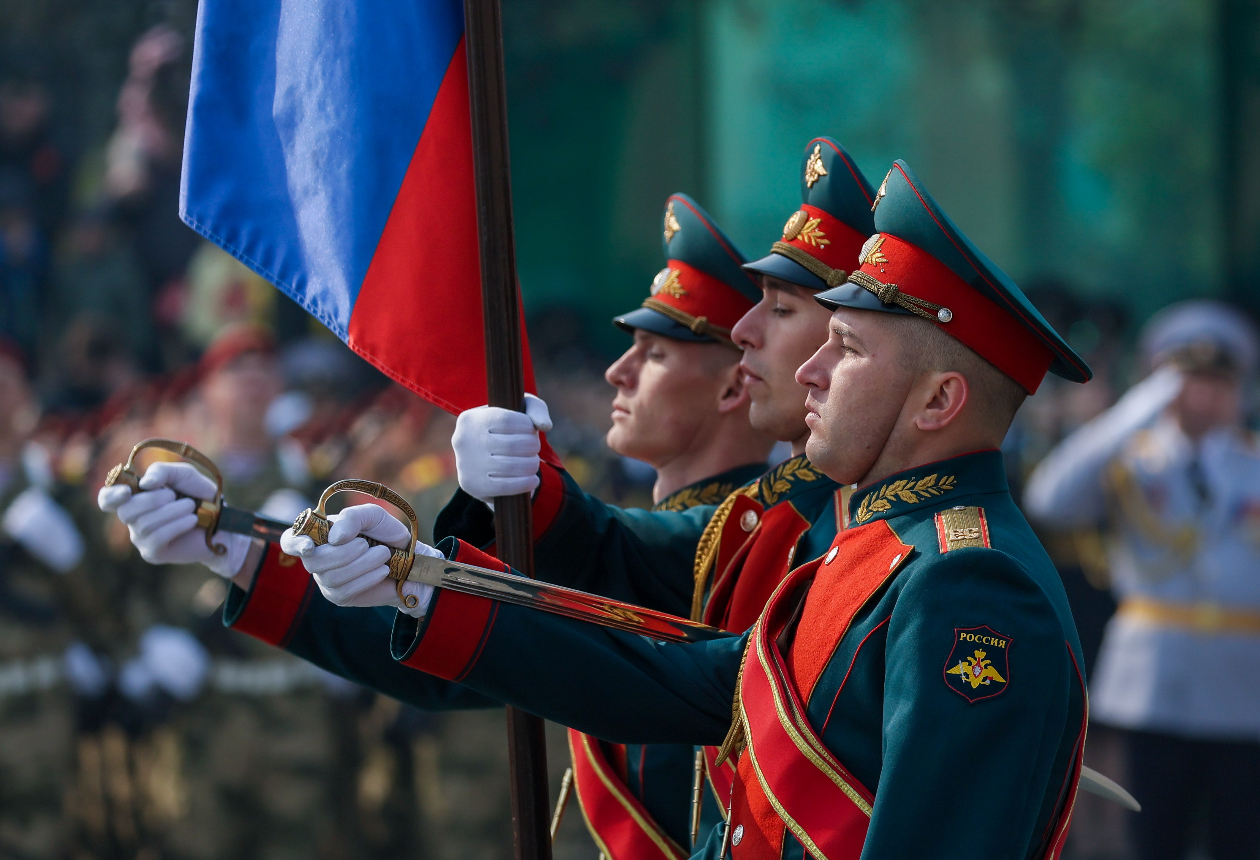 当地时间2023年5月9日,俄罗斯莫斯科,俄罗斯在红场举行胜利日阅兵