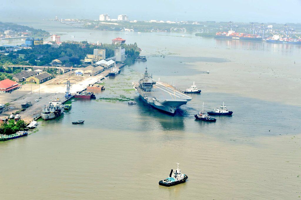 印度“维克兰特”号航母离港进行第二阶段海试。图片来源：德里防务评论