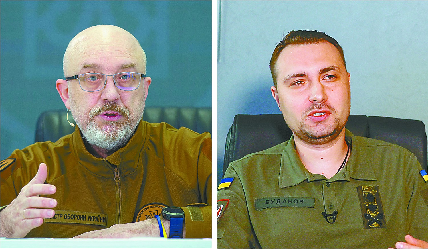 乌克兰现任国防部长列兹尼科夫（左）和传闻中的新防长布达诺夫。（澎湃影像）