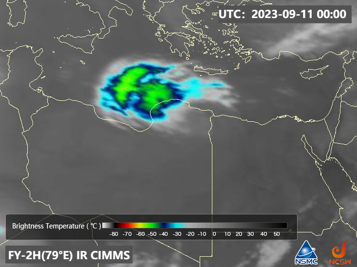 风云二号H星红外增强图   图片来源：国家卫星气象中心